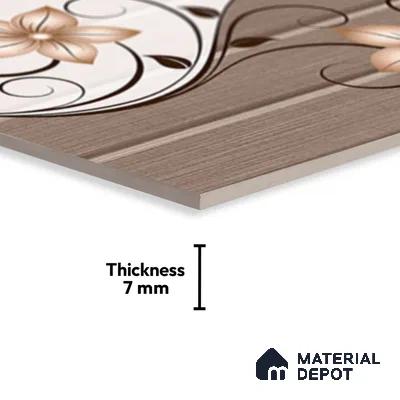 TL 02420 C Highlighter Brown & Cream 18 x 12 inch Glossy Finish Ceramic Wall Tile - 7 mm