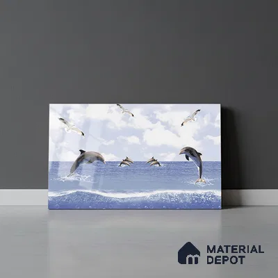 TL 02434 B Highlighter 1 Ocean Blue 18 x 12 inch Glossy Finish Ceramic Wall Tile - 7 mm