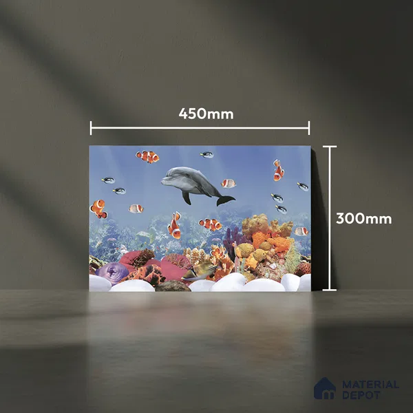 TL 02435 B Highlighter 2 Aquatic Blue 18 x 12 inch Glossy Finish Ceramic Wall Tile - 7 mm