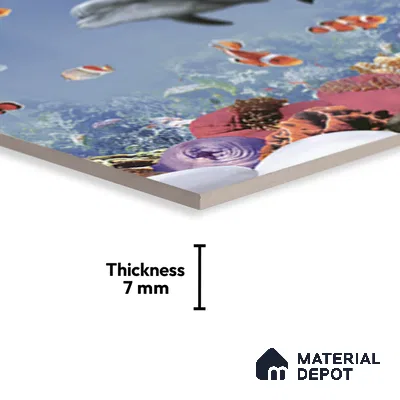 TL 02435 B Highlighter 2 Aquatic Blue 18 x 12 inch Glossy Finish Ceramic Wall Tile - 7 mm