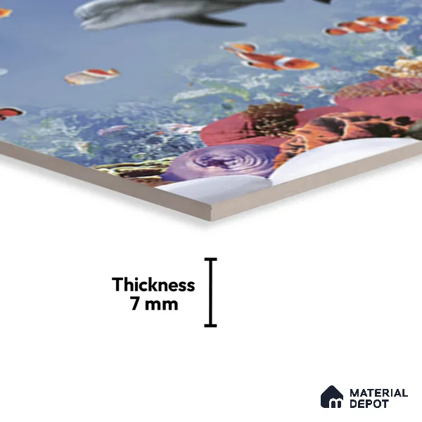 TL 02435 B Highlighter 2 Aquatic Blue 18 x 12 inch Glossy Finish Ceramic Wall Tile - 7 mm