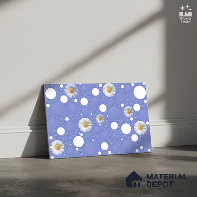 Highlighter Wall Tile TL 02425 B Dark Aqua Blue & White 18 x 12 inch Glossy Finish Ceramic Wall Tile - 7 mm