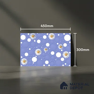 Highlighter Wall Tile TL 02425 B Dark Aqua Blue & White 18 x 12 inch Glossy Finish Ceramic Wall Tile - 7 mm