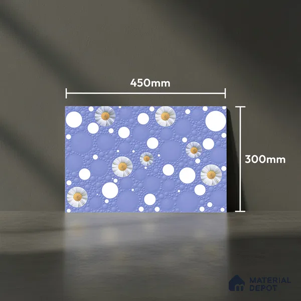 Highlighter Wall Tile TL 02425 B Dark Aqua Blue & White 18 x 12 inch Glossy Finish Ceramic Wall Tile - 7 mm