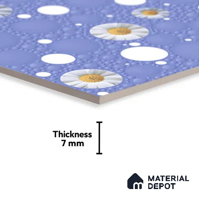 Highlighter Wall Tile TL 02425 B Dark Aqua Blue & White 18 x 12 inch Glossy Finish Ceramic Wall Tile - 7 mm