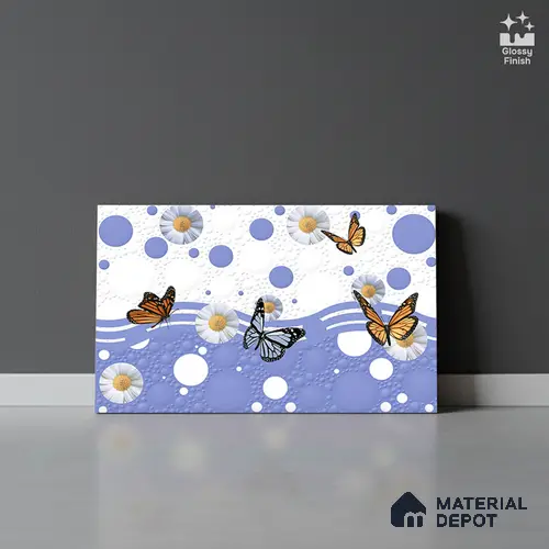 TL 02425 C Highlighter White & Blue 18 x 12 inch Glossy Finish Ceramic Wall Tile - 7 mm