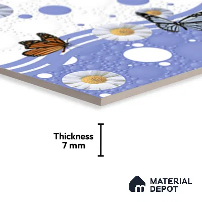 TL 02425 C Highlighter White & Blue 18 x 12 inch Glossy Finish Ceramic Wall Tile - 7 mm