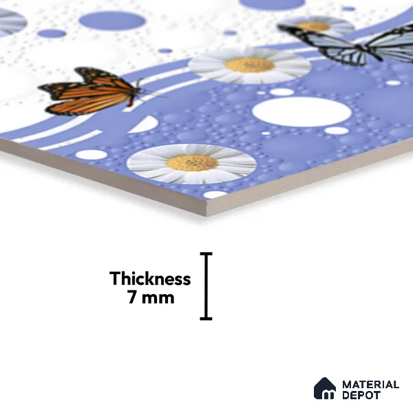 TL 02425 C Highlighter White & Blue 18 x 12 inch Glossy Finish Ceramic Wall Tile - 7 mm
