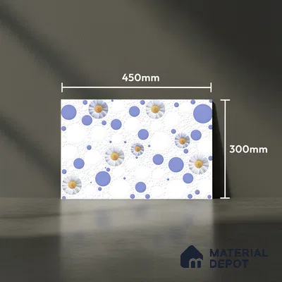 Highlighter Wall Tile TL 02425 A Light Snow White & Blue 18 x 12 inch Glossy Finish Ceramic Wall Tile - 7 mm