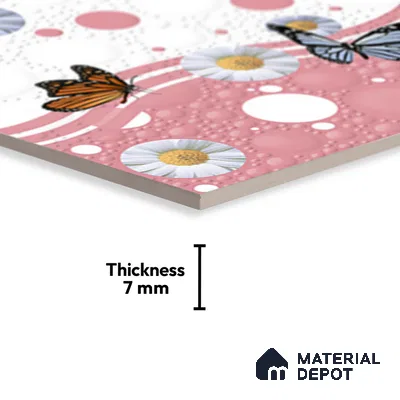 TL 02426 C Highlighter Red & White 18 x 12 inch Glossy Finish Ceramic Wall Tile - 7 mm