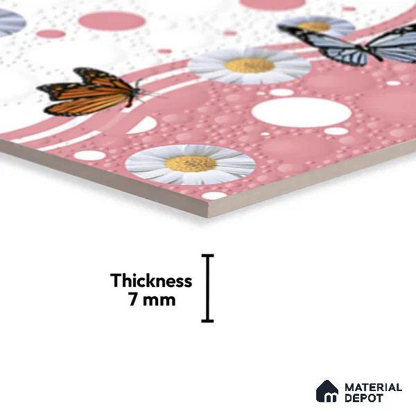 TL 02426 C Highlighter Red & White 18 x 12 inch Glossy Finish Ceramic Wall Tile - 7 mm