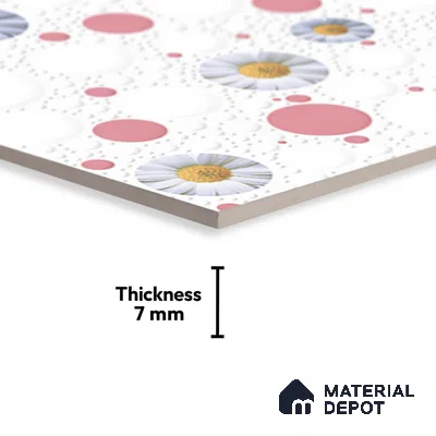 Highlighter Wall Tile TL 02426 A Light Snow White & Red 18 x 12 inch Glossy Finish Ceramic Wall Tile - 7 mm