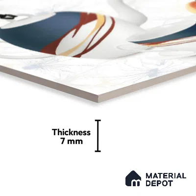 TL 01770 B KT 1 Cloudy White 18 x 12 inch Glossy Finish Ceramic Wall Tile - 7 mm