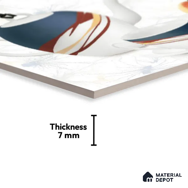 TL 01770 B KT 1 Cloudy White 18 x 12 inch Glossy Finish Ceramic Wall Tile - 7 mm