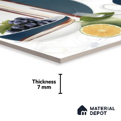TL 01770 C KT 2 Cloudy White 18 x 12 inch Glossy Finish Ceramic Wall Tile - 7 mm