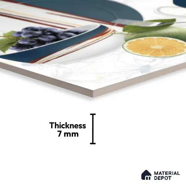 TL 01770 C KT 2 Cloudy White 18 x 12 inch Glossy Finish Ceramic Wall Tile - 7 mm