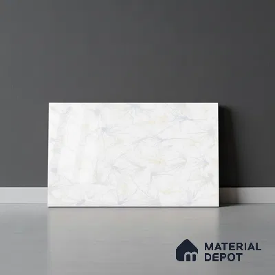 Patterned Wall Tile TL 01770 A Light Undyed White 18 x 12 inch Glossy Finish Ceramic Tile - 7 mm