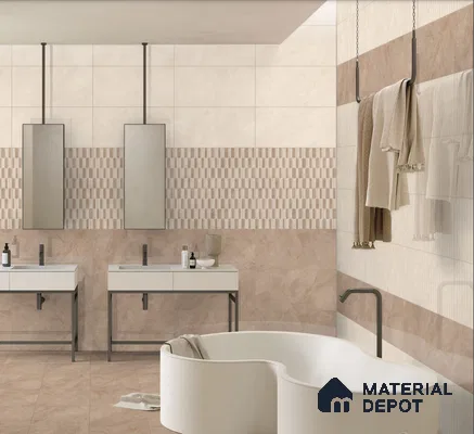 Kitchen Wall Tile TL 05388 Bistro Mosa Crema Light 2 ft x 1 ft Ceramic Glossy Finish - 9 mm | Suitable For Kitchen, Bathroom Walls and Backsplashes (Sample)