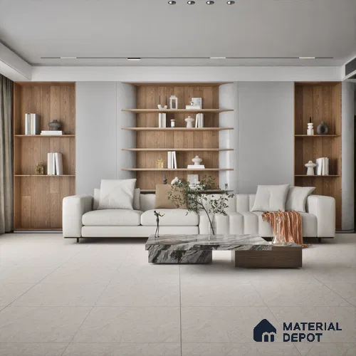 TL 00573 Linen Cream 2 ft x 2 ft Matte Finish Digital Porcelain Floor & Wall Tile - 9.5 mm