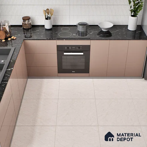 TL 00573 Linen Cream 2 ft x 2 ft Matte Finish Digital Porcelain Floor & Wall Tile - 9.5 mm