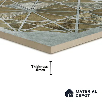 Moroccan Wall & Floor Tile TL 00890 B Liner Grey Decor 2 ft x 2 ft Carving Matte Finish Vitrified Tile - 9 mm | Suitable For Kitchen, Bathroom, Dining Area | Please Expect a Slight Variation of Pattern (Sample)