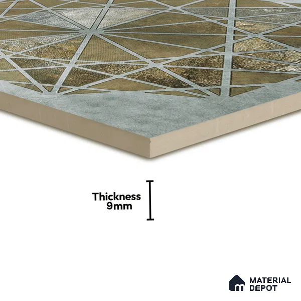 Moroccan Wall & Floor Tile TL 00890 B Liner Grey Decor 2 ft x 2 ft Carving Matte Finish Vitrified Tile - 9 mm | Suitable For Kitchen, Bathroom, Dining Area | Please Expect a Slight Variation of Pattern (Sample)