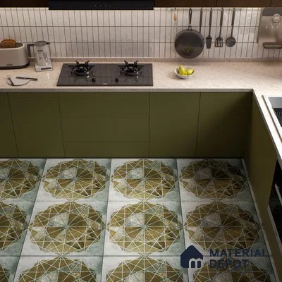 Moroccan Wall & Floor Tile TL 00890 B Liner Grey Decor 2 ft x 2 ft Carving Matte Finish Vitrified Tile - 9 mm | Suitable For Kitchen, Bathroom, Dining Area | Please Expect a Slight Variation of Pattern (Sample)