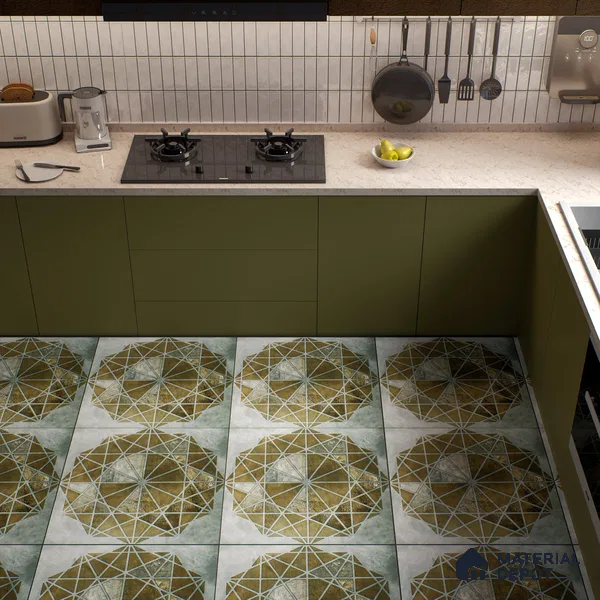 Moroccan Wall & Floor Tile TL 00890 B Liner Grey Decor 2 ft x 2 ft Carving Matte Finish Vitrified Tile - 9 mm | Suitable For Kitchen, Bathroom, Dining Area | Please Expect a Slight Variation of Pattern (Sample)