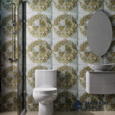 Moroccan Wall & Floor Tile TL 00890 B Liner Grey Decor 2 ft x 2 ft Carving Matte Finish Vitrified Tile - 9 mm | Suitable For Kitchen, Bathroom, Dining Area | Please Expect a Slight Variation of Pattern (Sample)
