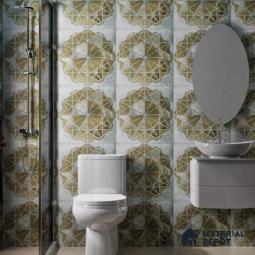 Moroccan Wall & Floor Tile TL 00890 B Liner Grey Decor 2 ft x 2 ft Carving Matte Finish Vitrified Tile - 9 mm | Suitable For Kitchen, Foyer, Dining Area | Please Expect a Slight Variation of Pattern