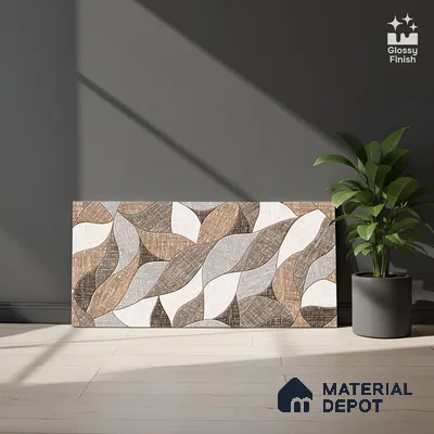 Highlighter Wall Tile TL 02453 B Grey Silver 2 ft x 1 ft Glossy Finish Ceramic Tile - 6 mm | Suitable For Kitchen, Bathroom & Accent/Feature Wall