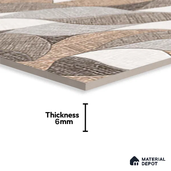 Highlighter Wall Tile TL 02453 B Grey Silver 2 ft x 1 ft Glossy Finish Ceramic Tile - 6 mm | Suitable For Kitchen, Bathroom & Accent/Feature Wall