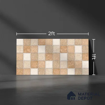 TL 02456 B Earth Brown Highlighter 2 ft x 1 ft Glossy Finish Ceramic Wall Tile - 6 mm (Sample)