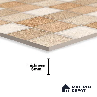 TL 02456 B Earth Brown Highlighter 2 ft x 1 ft Glossy Finish Ceramic Wall Tile - 6 mm (Sample)