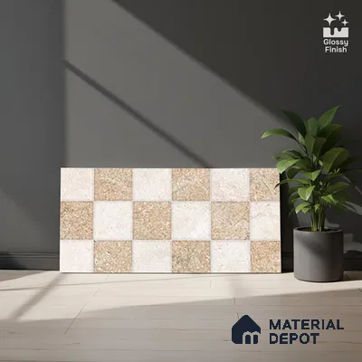 TL 02417 Chocolate Brown Highlighter 1 2 ft x 1 ft Glossy Finish Ceramic Wall Tile - 6 mm (Sample)