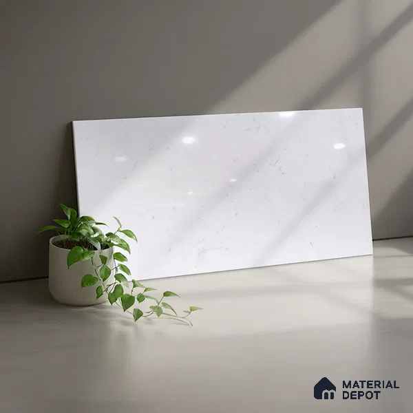 Marble Wall Tile TL 02461 A Cotton White Light 2 ft x 1 ft Glossy Finish Ceramic Tile - 6 mm (Sample)