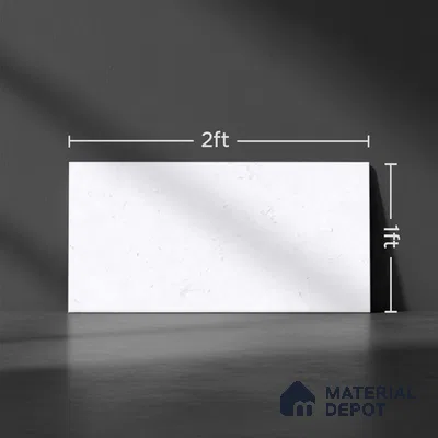Marble Wall Tile TL 02461 A Cotton White Light 2 ft x 1 ft Glossy Finish Ceramic Tile - 6 mm (Sample)