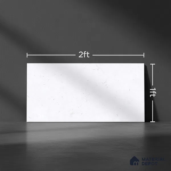 Marble Wall Tile TL 02461 A Cotton White Light 2 ft x 1 ft Glossy Finish Ceramic Tile - 6 mm (Sample)