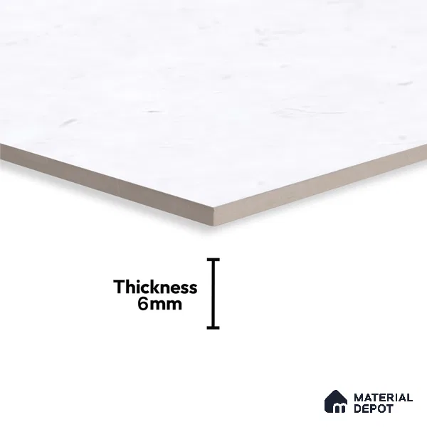 Marble Wall Tile TL 02461 A Cotton White Light 2 ft x 1 ft Glossy Finish Ceramic Tile - 6 mm (Sample)