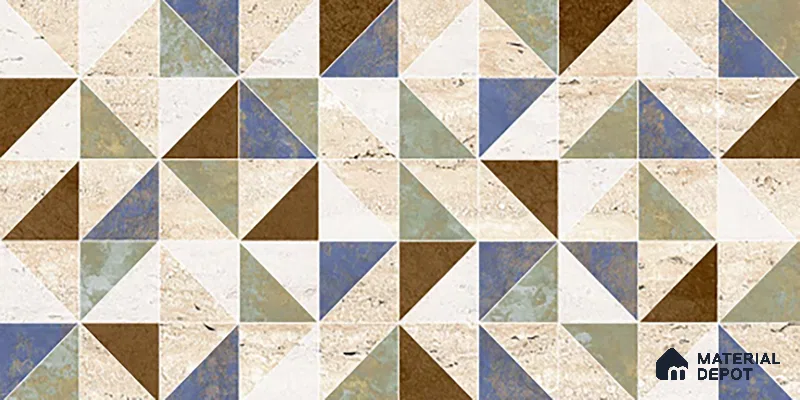 Patterned Wall Tile TL 02465 C Cream Alabaster Highlighter 2 ft x 1 ft Glossy Finish Ceramic Tile - 6 mm | Please Expect a Slight Variation of Pattern (Sample)