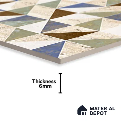 Patterned Wall Tile TL 02465 C Cream Alabaster Highlighter 2 ft x 1 ft Glossy Finish Ceramic Tile - 6 mm | Please Expect a Slight Variation of Pattern (Sample)