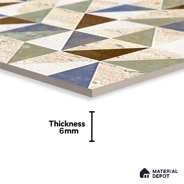 Patterned Wall Tile TL 02465 C Cream Alabaster Highlighter 2 ft x 1 ft Glossy Finish Ceramic Tile - 6 mm | Please Expect a Slight Variation of Pattern (Sample)