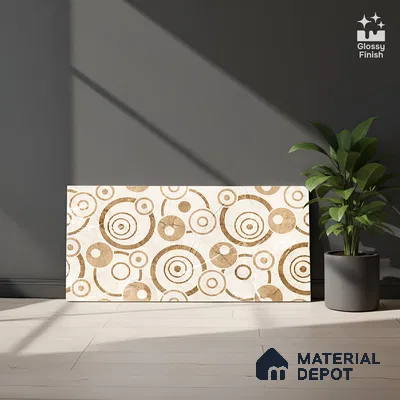 TL 02454 B Brown Champagne Highlighter 2 ft x 1 ft Glossy Finish Ceramic Wall Tile - 6 mm (Sample)