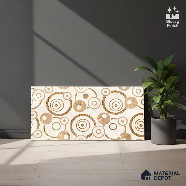 TL 02454 B Brown Champagne Highlighter 2 ft x 1 ft Glossy Finish Ceramic Wall Tile - 6 mm (Sample)