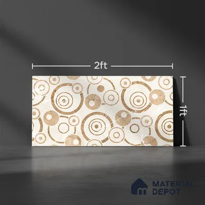 TL 02454 B Brown Champagne Highlighter 2 ft x 1 ft Glossy Finish Ceramic Wall Tile - 6 mm (Sample)
