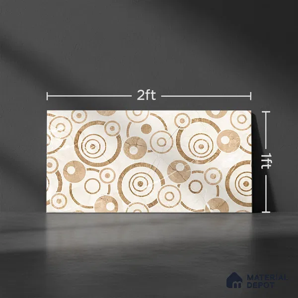 TL 02454 B Brown Champagne Highlighter 2 ft x 1 ft Glossy Finish Ceramic Wall Tile - 6 mm (Sample)