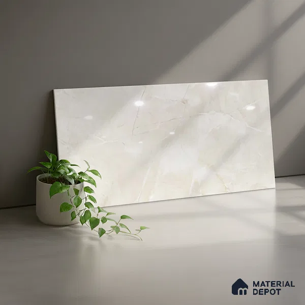 TL 02454 A Cream Light 2 ft x 1 ft Glossy Finish Ceramic Wall Tile - 6 mm (Sample)