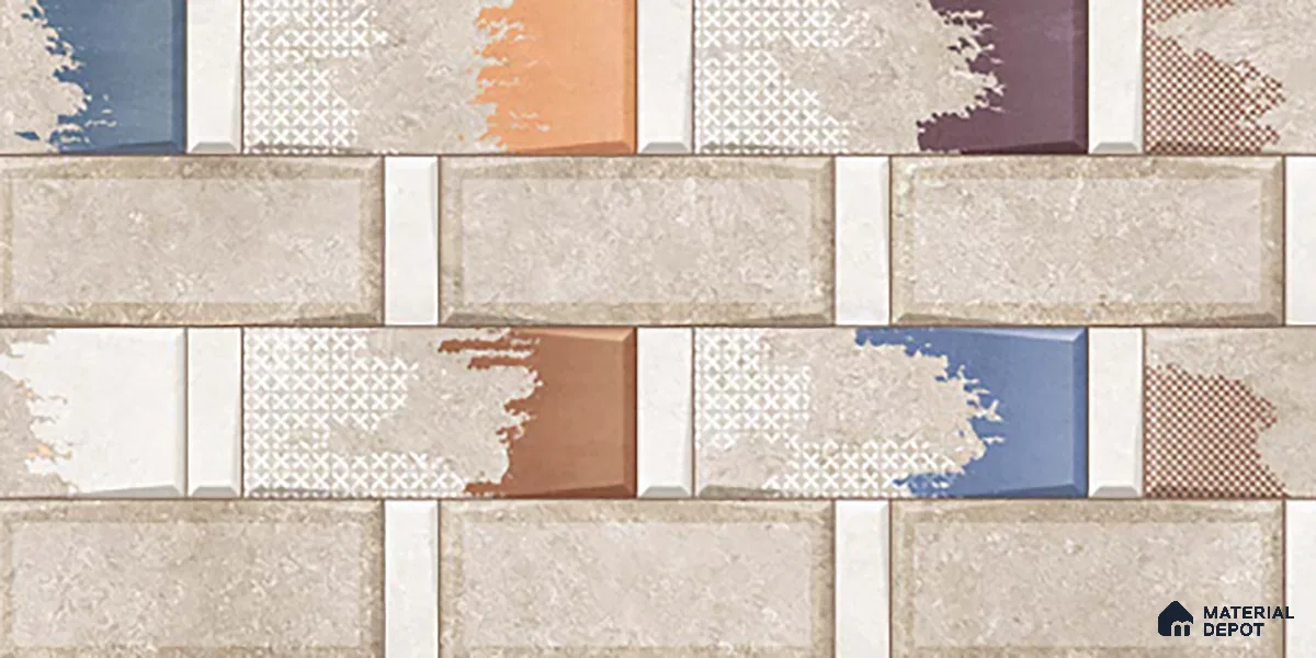 Highlighter Wall Tile TL 02462 B Brown Dun 2 ft x 1 ft Glossy Finish Ceramic Tile - 6 mm | Suitable For Kitchen, Bathroom & Accent/Feature Wall