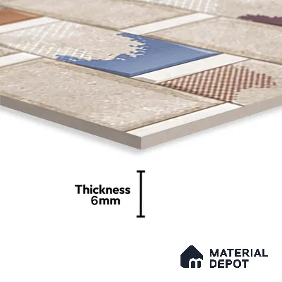 Highlighter Wall Tile TL 02462 B Brown Dun 2 ft x 1 ft Glossy Finish Ceramic Tile - 6 mm | Suitable For Kitchen, Bathroom & Accent/Feature Wall