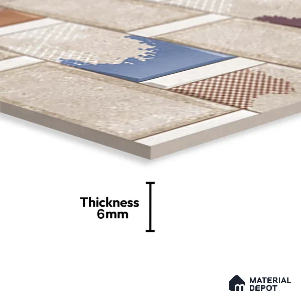 Highlighter Wall Tile TL 02462 B Brown Dun 2 ft x 1 ft Glossy Finish Ceramic Tile - 6 mm | Suitable For Kitchen, Bathroom & Accent/Feature Wall